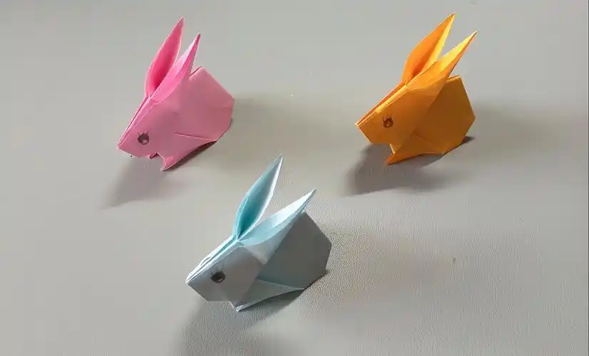 兔子折纸方法教程,一张纸就能折出可爱的小兔子,亲子手工折纸