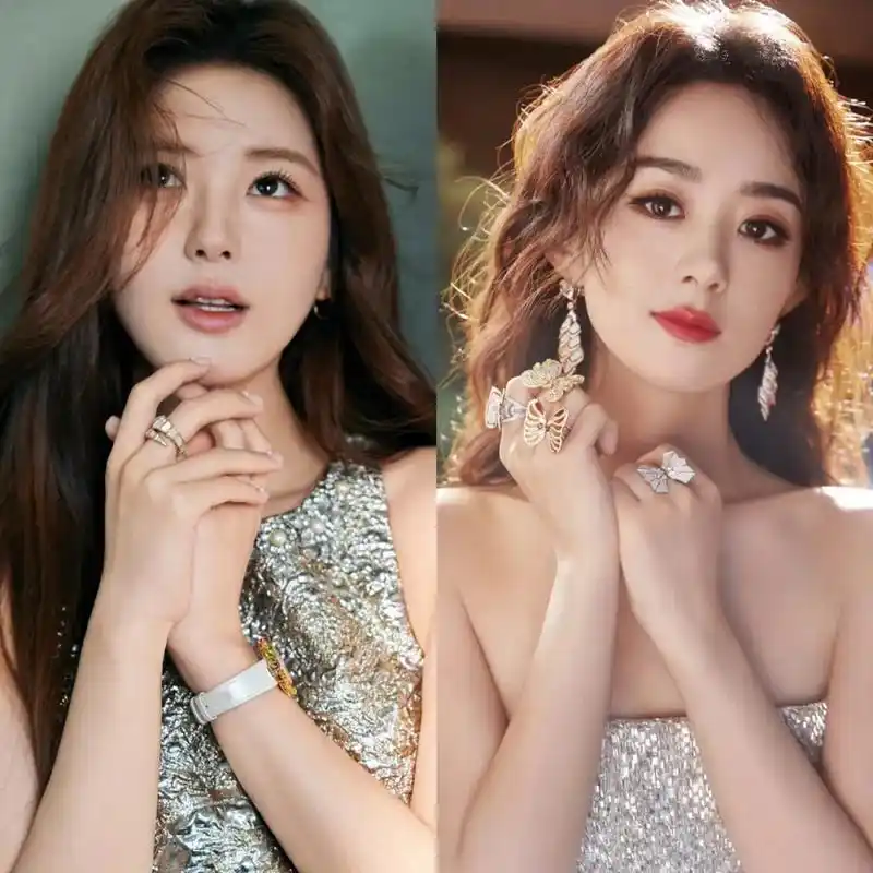 赵露思发展迅猛,时尚地位和赵丽颖平起平坐,也难怪借礼服做造型的团队