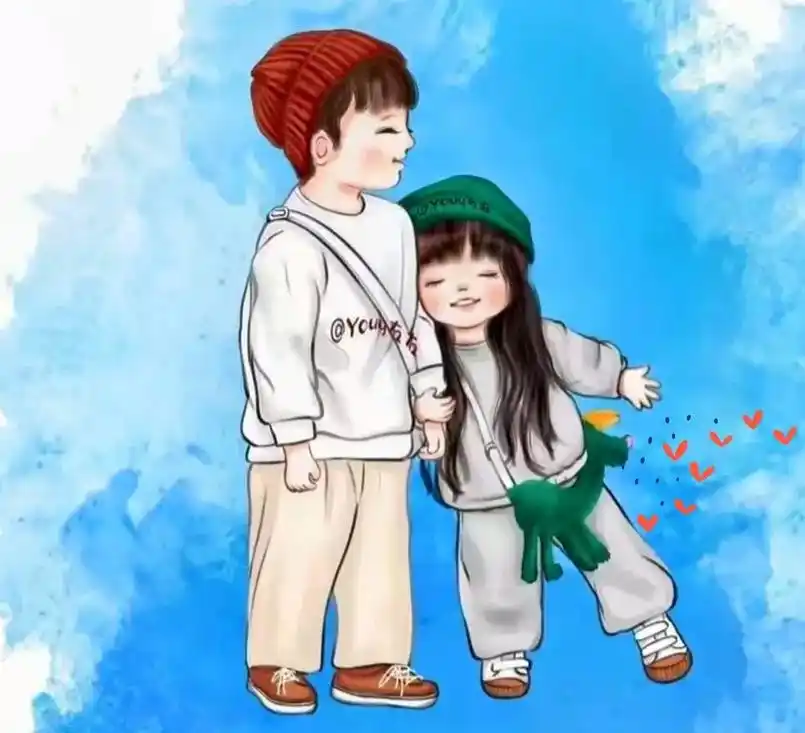 兄妹 #小可爱 #卡通头 - 抖音