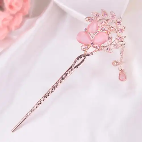 韩国古典簪子宫廷复古发簪古风发饰镶钻流苏步摇新娘盘发饰头饰品