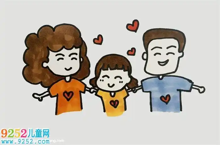 一家三口简笔画教程