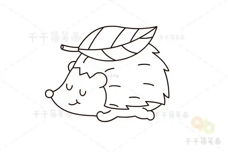 睡觉的软萌刺猬简笔画