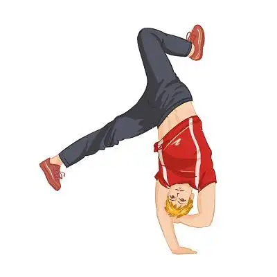 手绘男生街舞舞蹈跳舞人物卡通png素材