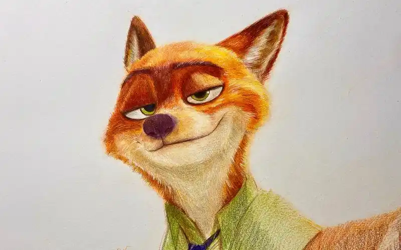 活动  【有芽酱】 疯狂动物城 尼克 彩铅手绘