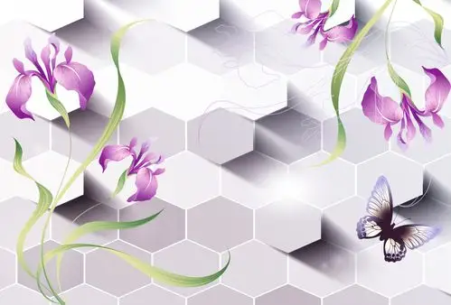 3d立体梦幻花绿叶 背景墙装饰装修素材免费下载(图片编号:5984345)-六