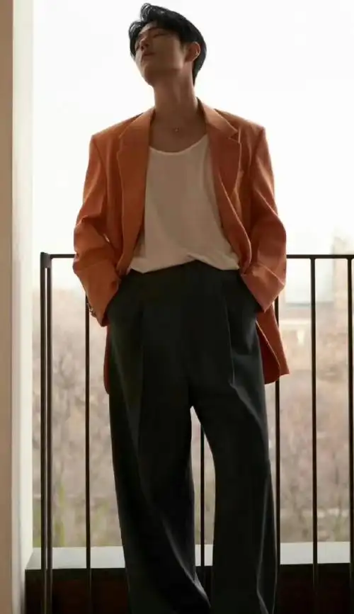肖战橙色西装造型##肖战