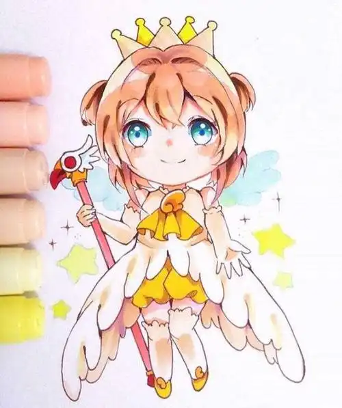 马克笔手绘动漫美少女 笔尖轻触 绘出的是谁的天真与无邪