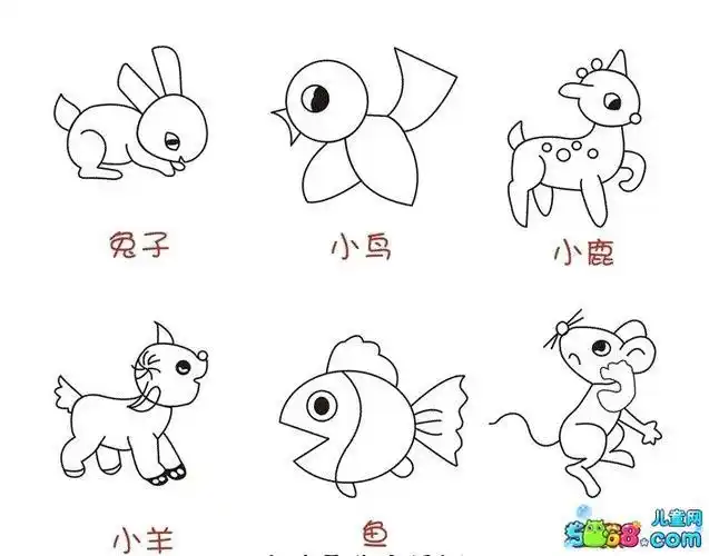 画动物简笔画简笔画小动物
