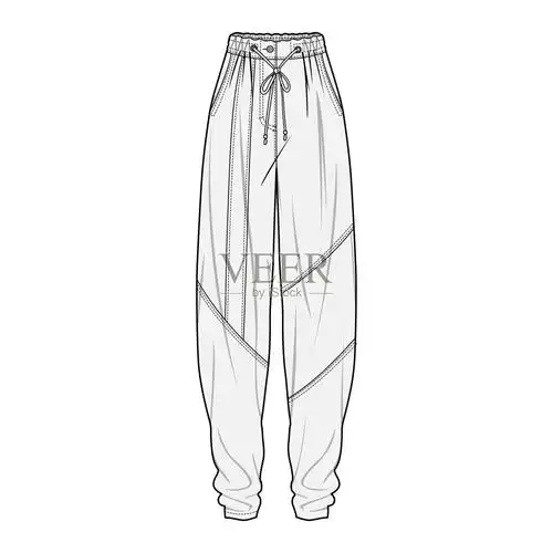 裤子时尚平面素描模板插画图片素材