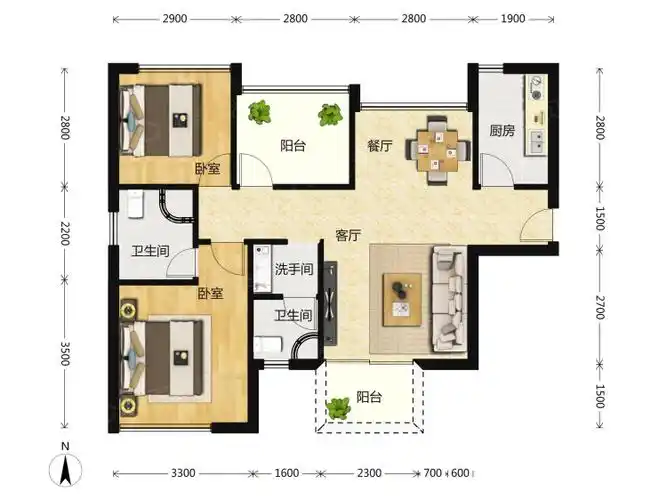 金沙世纪城三居室户型图大全-成都金沙世纪城三居室房型图-平面布置图