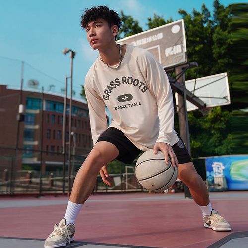 路人王草根球员篮球训练长袖投篮服男艹牌美式运动长袖t恤速干衣