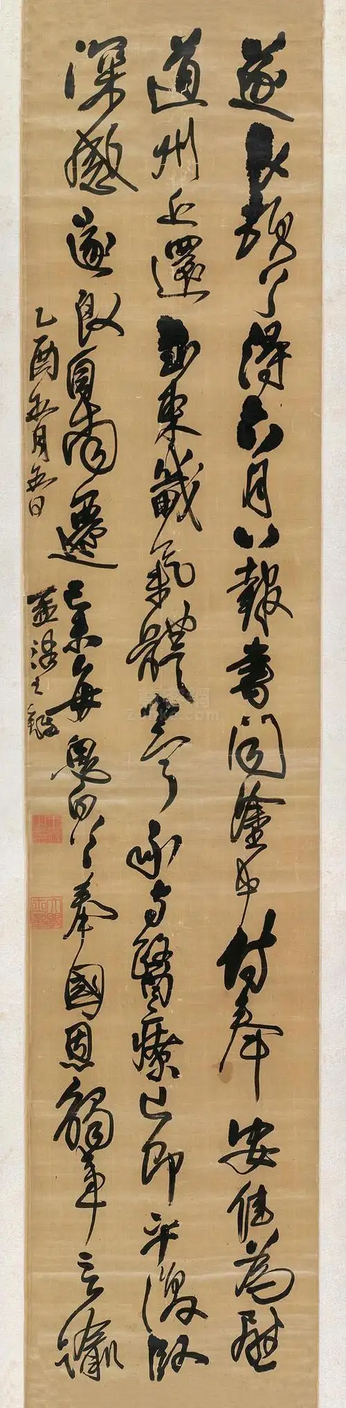 王铎 草书临《道妙帖》 立轴 绫本