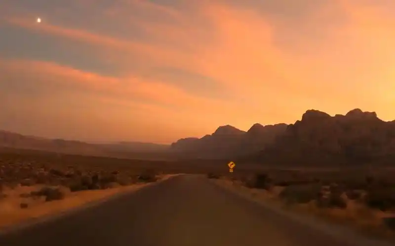 梁博日落大道拉斯维加斯荒野黄昏公路