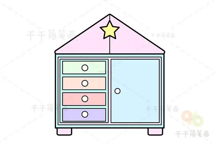 衣柜简笔画亲子动手一起画