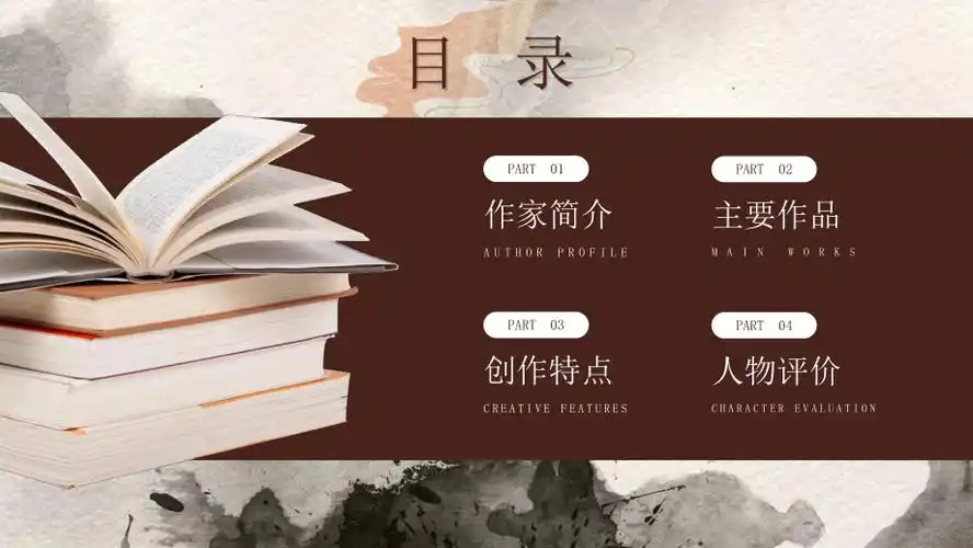 简约知名作家巴金生平介绍ppt模板_第2页