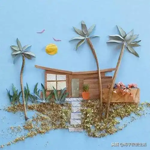 儿童手工树叶贴画,儿童手工树叶贴画图片 一等奖(树叶,树枝,花朵都