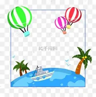 热气球旅行度假简单地球边框