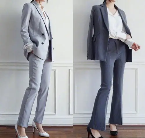 西装和帆布鞋也很配,时髦舒适又减龄