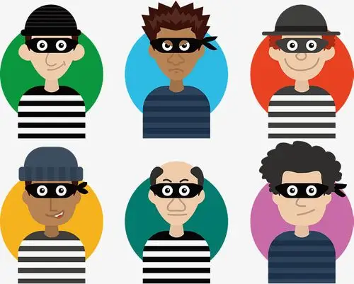 彩色犯人头像矢量