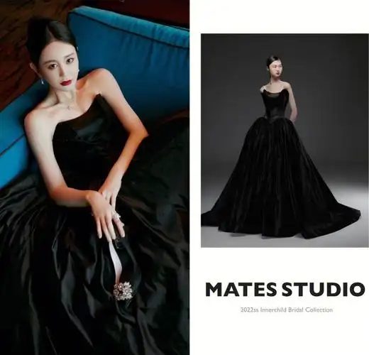 演员海陆pick的黑色晚礼服