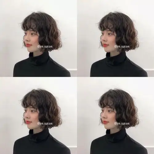 "蛋蛋头"烫发,巨显嫩_短发