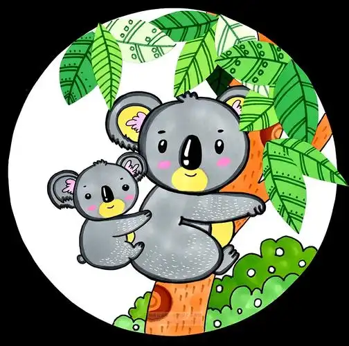 儿童画教程|艺术启蒙美术课程《可爱的小考拉》