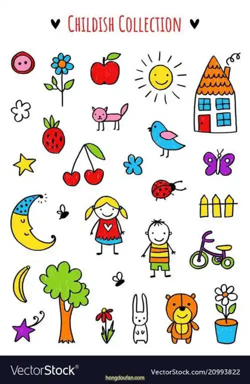 可爱手绘简笔画带颜色