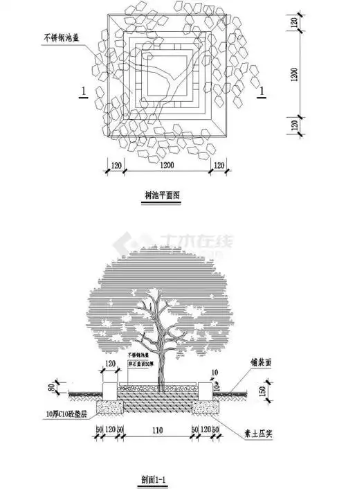 树池施工cad详图