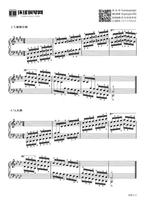 音阶(第五级)钢琴谱-环球钢琴网