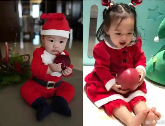 佟丽娅儿子朵朵和董璇女儿小酒窝近照相差这么大