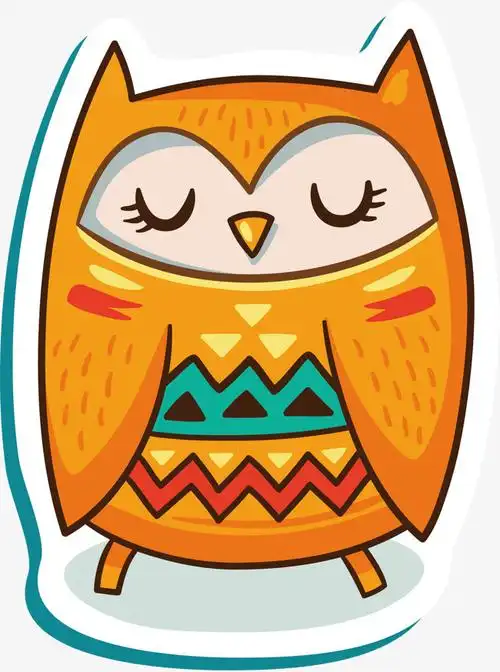 矢量图睡觉的猫头鹰