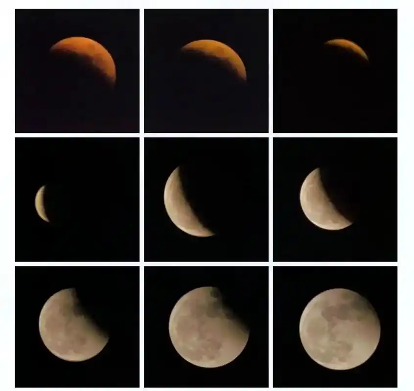 月全食全记录.今天下午三点多开始和一位大叔摄影一起拍摄模特小 - 抖