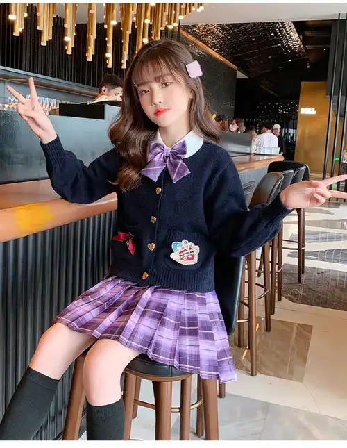 女童jk套装冬季小女孩衣服9一12岁秋冬装中大童女装13到15岁小学生