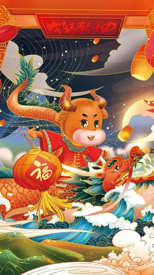 2021牛年新春壁纸,愿万事顺遂,平安喜乐 - 平安喜乐桌面壁纸 - 实验室