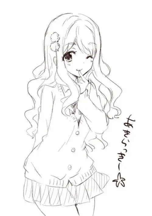 黑白线稿二次元少女q版萌系初音未来壁纸qianxi丶此乃线稿