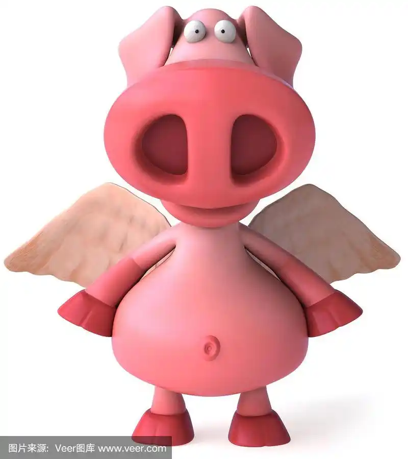 翅膀,猪,垂直画幅,形状,可爱的