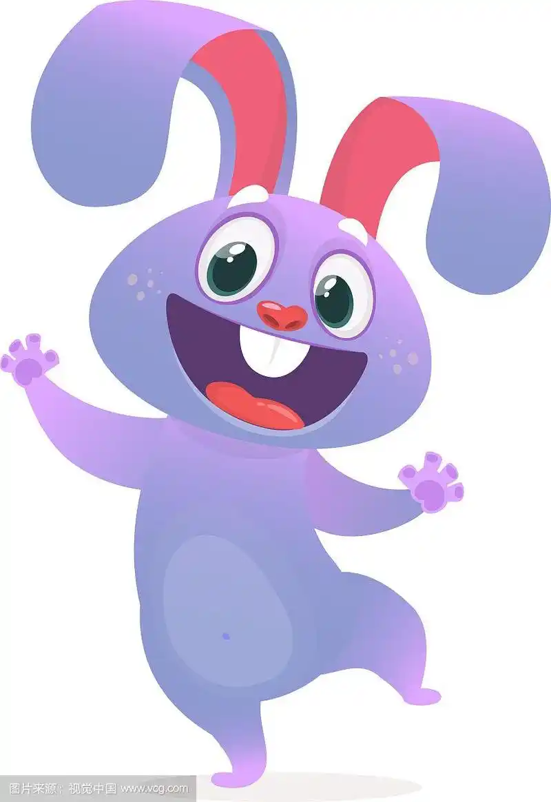 卡通快乐兔子和大耳朵