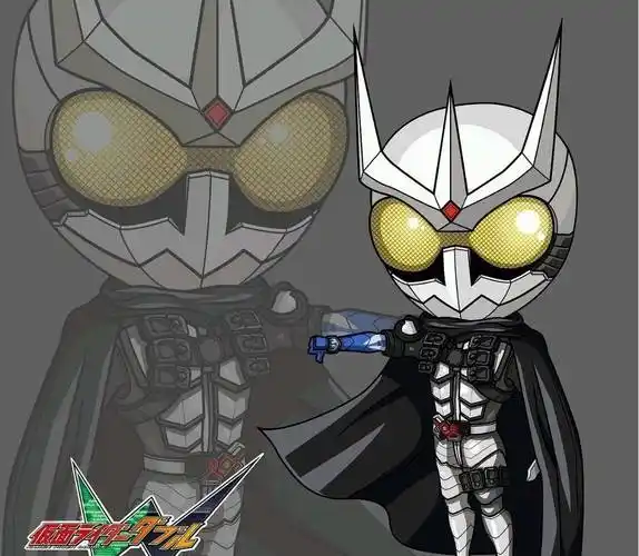 五个q版的假面骑士,假面骑士e哥和亚极陀又帅又可爱_drive_faiz_整体