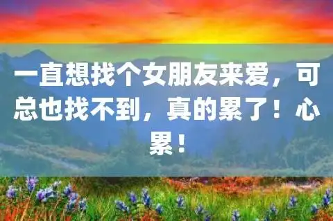 一直想找个女朋友来爱可总也找不到真的累了心累