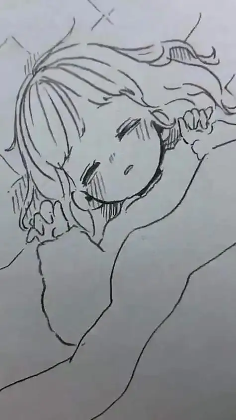 睡觉的小女孩简笔画