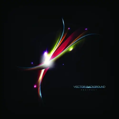 矢量动感彩色流光素材