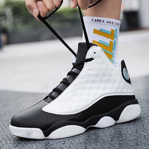 牧比尼秋冬新款47加大码青年学生高帮篮球鞋中大童休闲运动鞋网红跑步