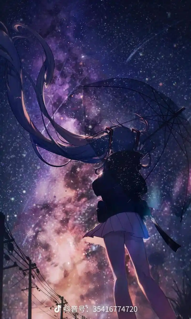 二次元裂缝已打开 #梦幻星空 #动漫少女 #带你走进漫画世 - 抖音