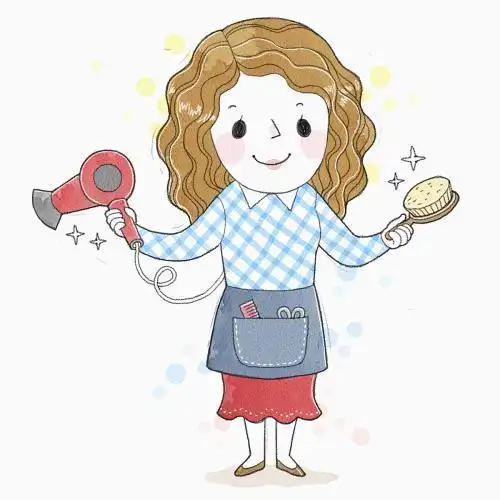 剪头发卡通简笔画