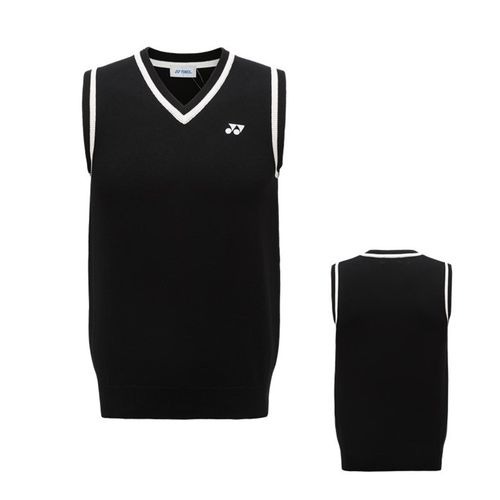 yonex尤尼克斯yy羽毛球服 130990 针织衫无袖套头毛背心马甲秋冬男女