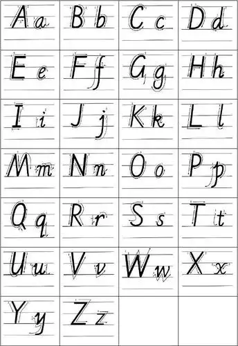 26个英文字母书写标准及练习(1)