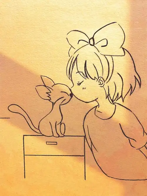 130少女猫猫铅笔画入门教程