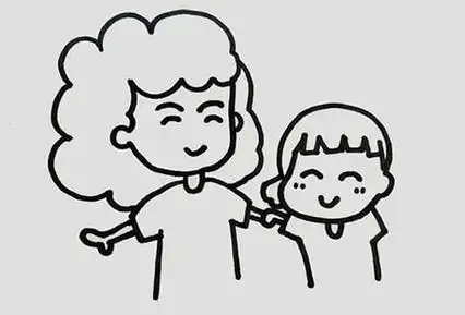 一家三口手拉手简笔画怎么画简单好看