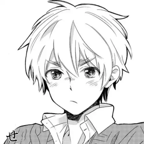 手绘黑白动漫男头