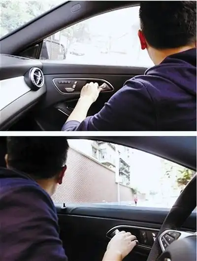 荷式开门法 右侧下车时左手开门 左侧下车时右手开门 资料图片